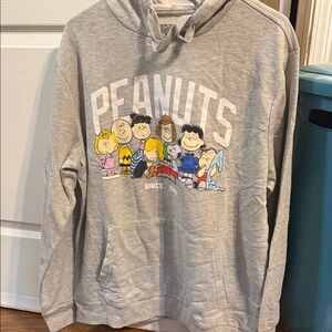 Peanuts Gray Hoodie with Cartoon Characters